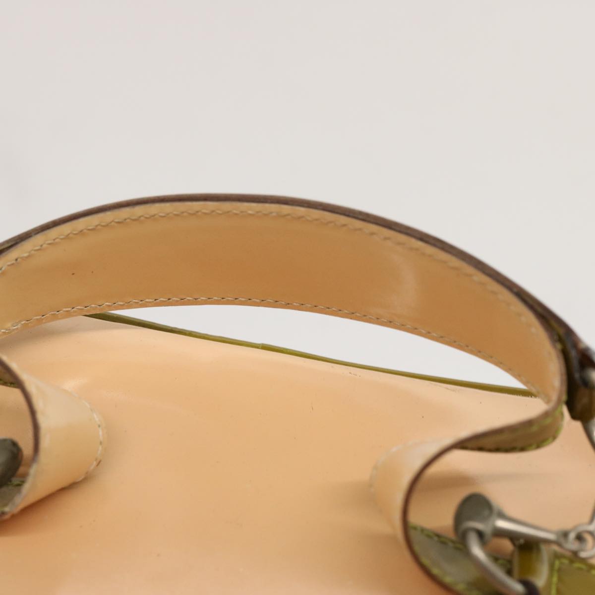 GUCCI Vanity Cosmetic Pouch Enamel Beige 032 1669 0141 Auth bs13940