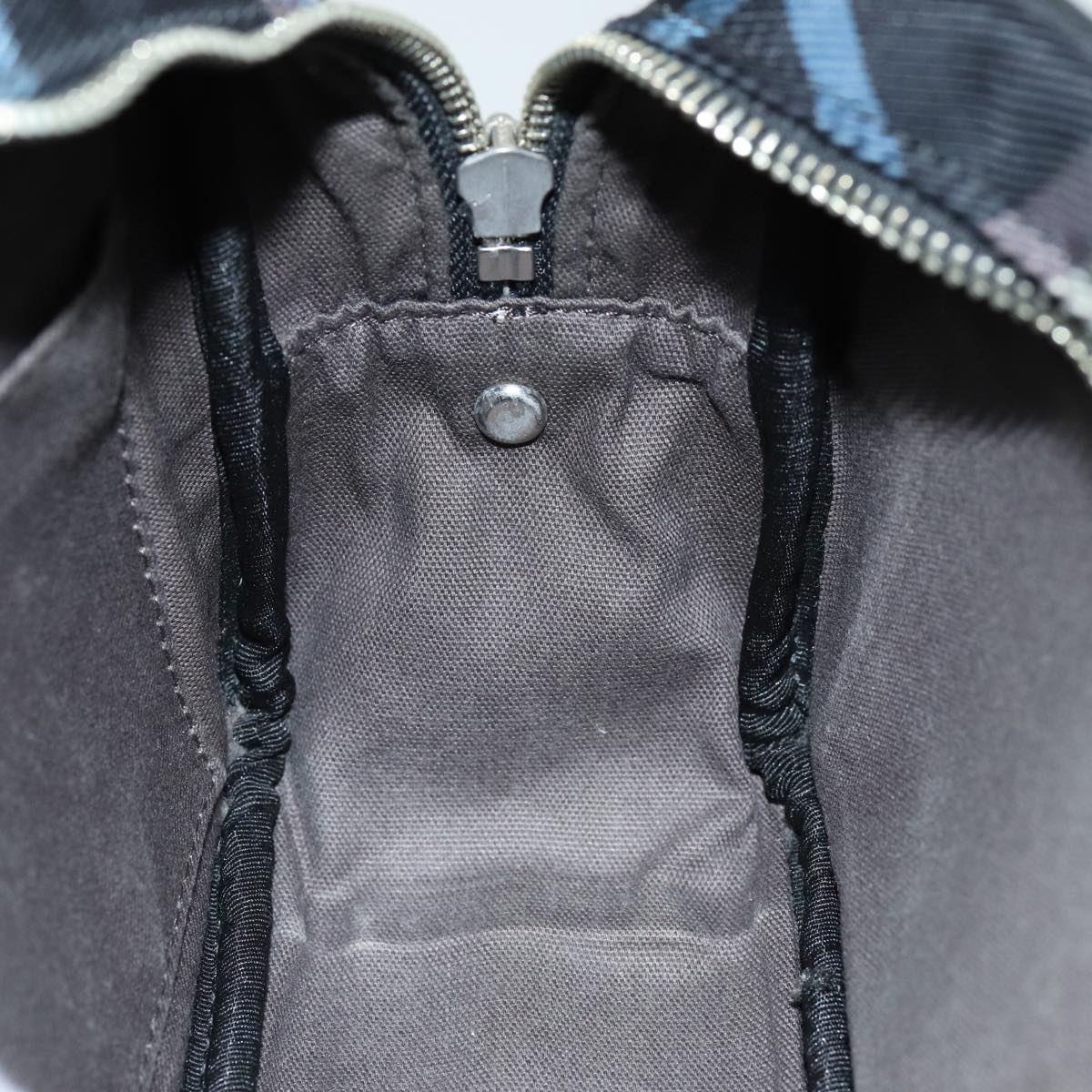 Burberry Nova Check Shoulder Bag Nylon Blue Black Auth bs14506