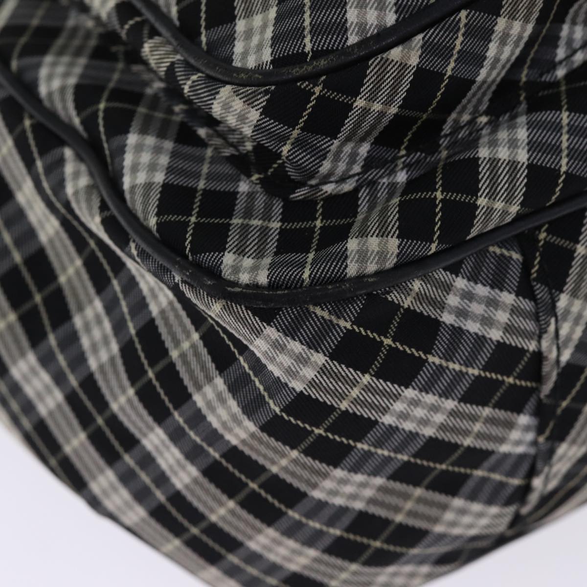 Burberry Nova Check Blue Label Shoulder Bag Canvas Black Auth bs14510