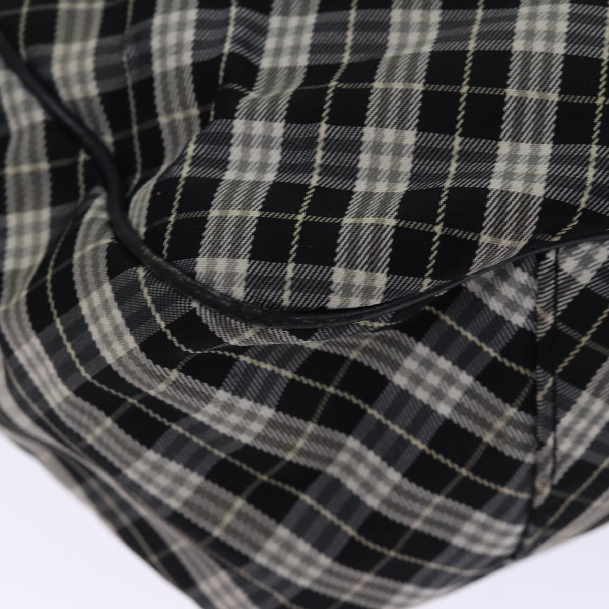 Burberry Nova Check Blue Label Shoulder Bag Canvas Black Auth bs14510