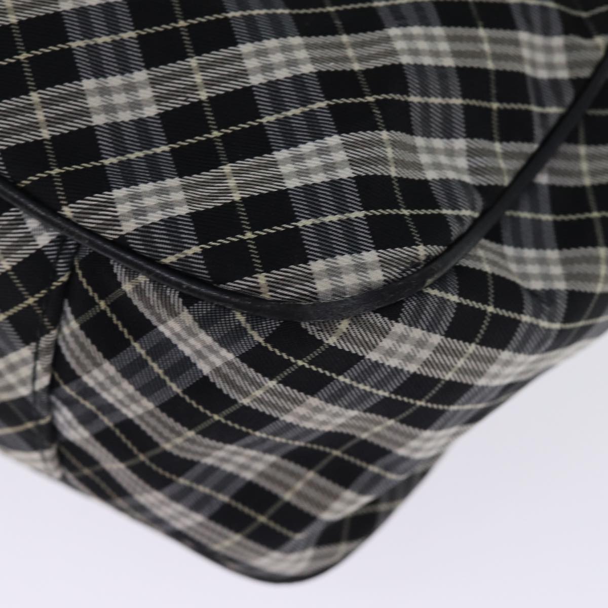 Burberry Nova Check Blue Label Shoulder Bag Canvas Black Auth bs14510