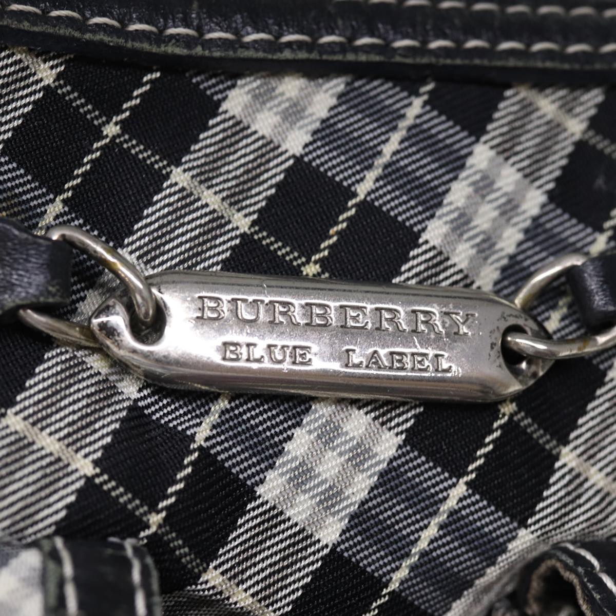 Burberry Nova Check Blue Label Shoulder Bag Canvas Black Auth bs14510