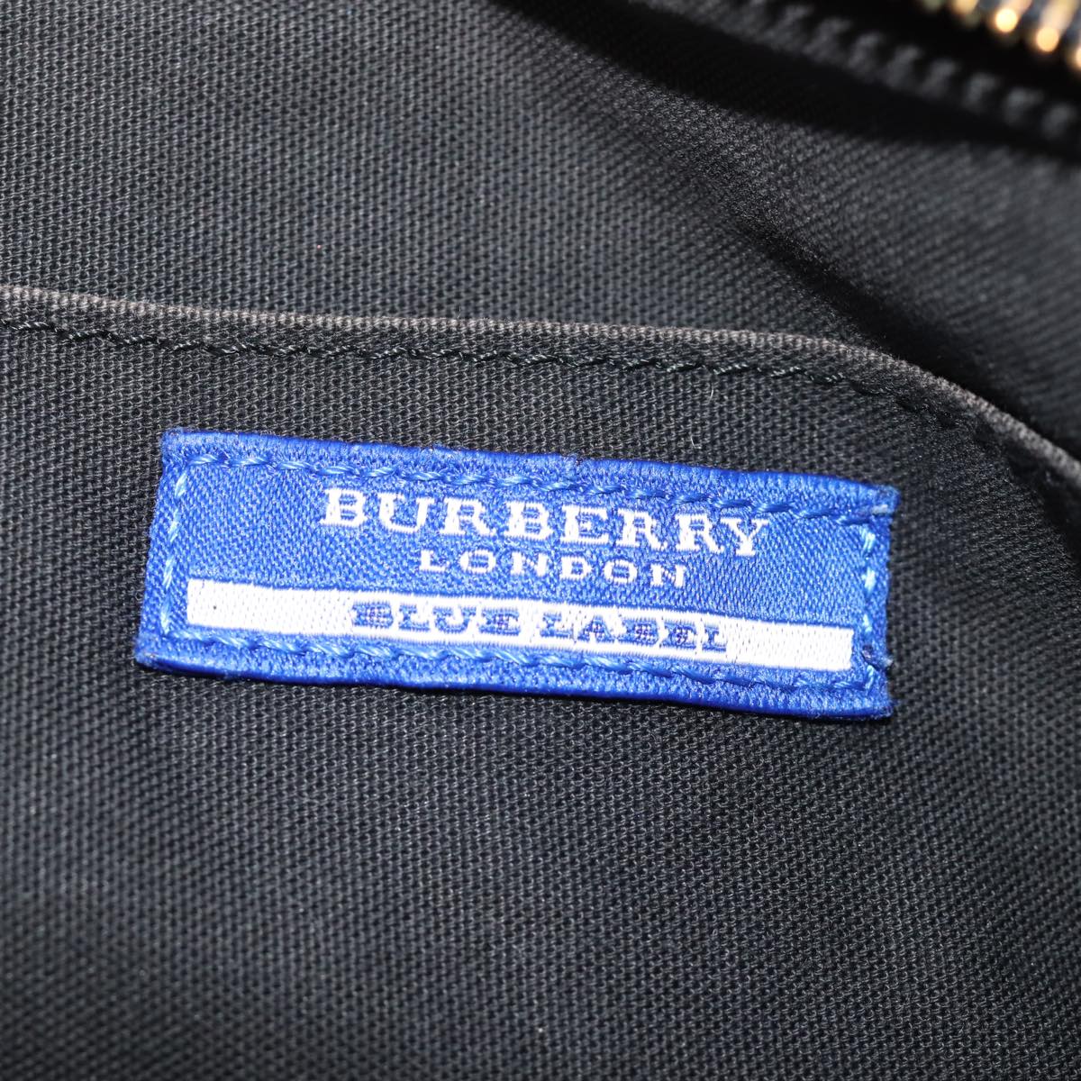 Burberry Nova Check Blue Label Shoulder Bag Canvas Black Auth bs14510