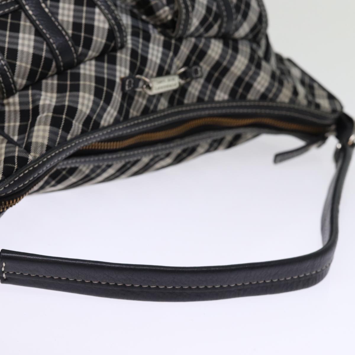 Burberry Nova Check Blue Label Shoulder Bag Canvas Black Auth bs14510