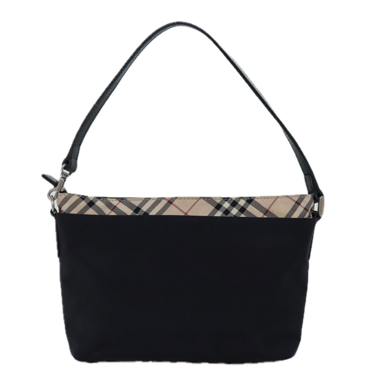Burberry Nova Check Shoulder Bag Nylon Black Beige Auth bs14564