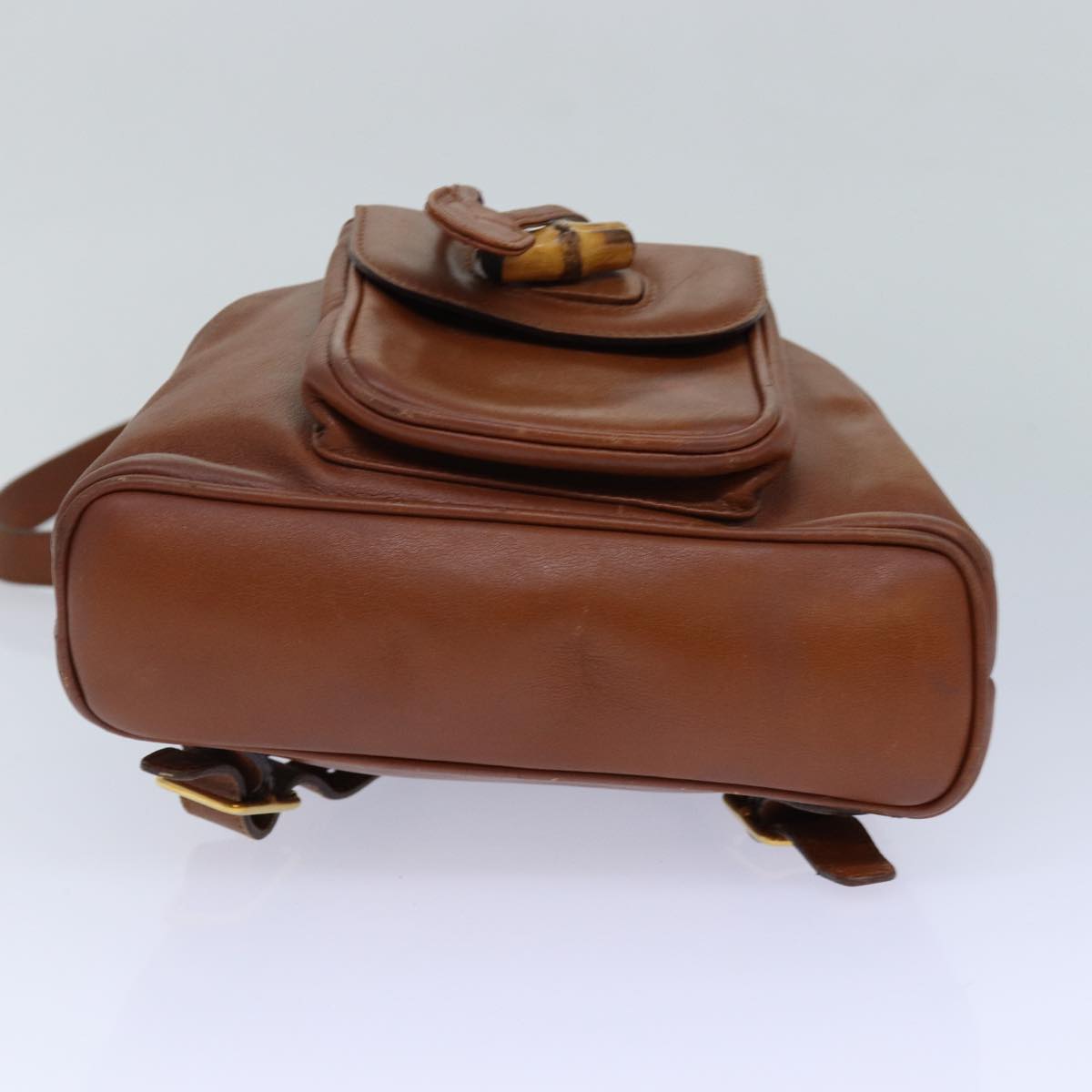 GUCCI Bamboo Backpack Leather Brown Auth bs16715