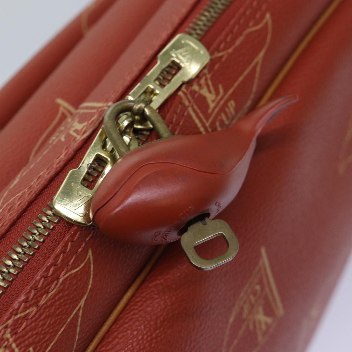 LOUIS VUITTON Cup Calvi Shoulder Bag Red Aboganie M80028 LV Auth bs16944