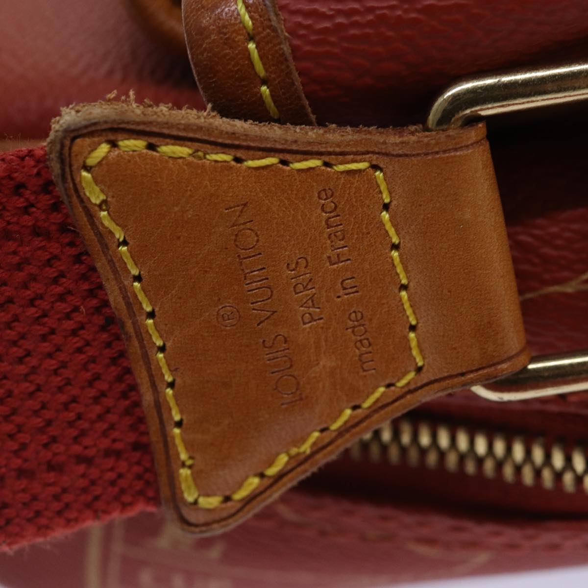 LOUIS VUITTON Cup Calvi Shoulder Bag Red Aboganie M80028 LV Auth bs16944