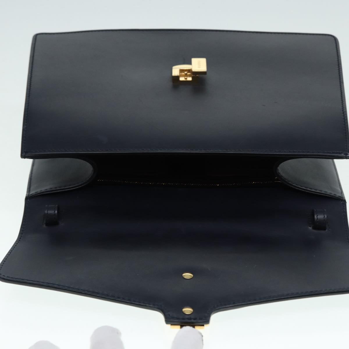 GUCCI Web Sherry Line Silvi Hand Bag Leather Black Red Green 431665 Auth bs17172