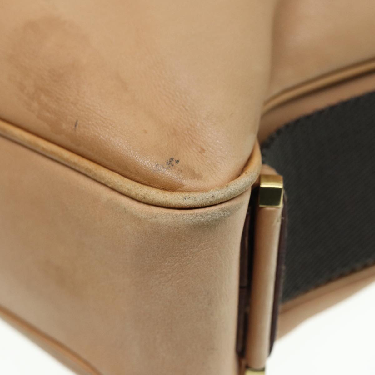 GUCCI Jackie Shoulder Bag Leather Beige Gold 92732 Auth bs17355