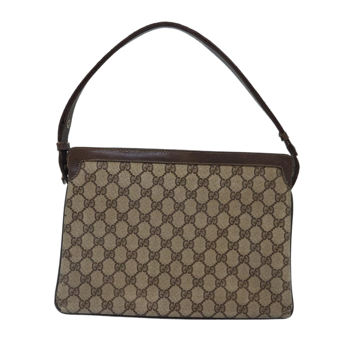 GUCCI GG Supreme Web Sherry Line Shoulder Bag PVC Beige Red Green Auth bs17435