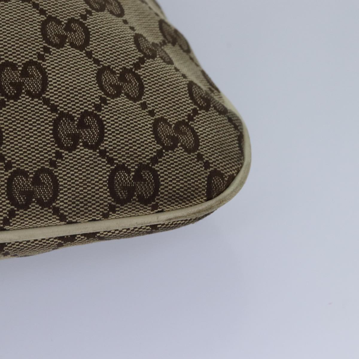 GUCCI GG Canvas Shoulder Bag Beige Gold 169947 Auth bs17560