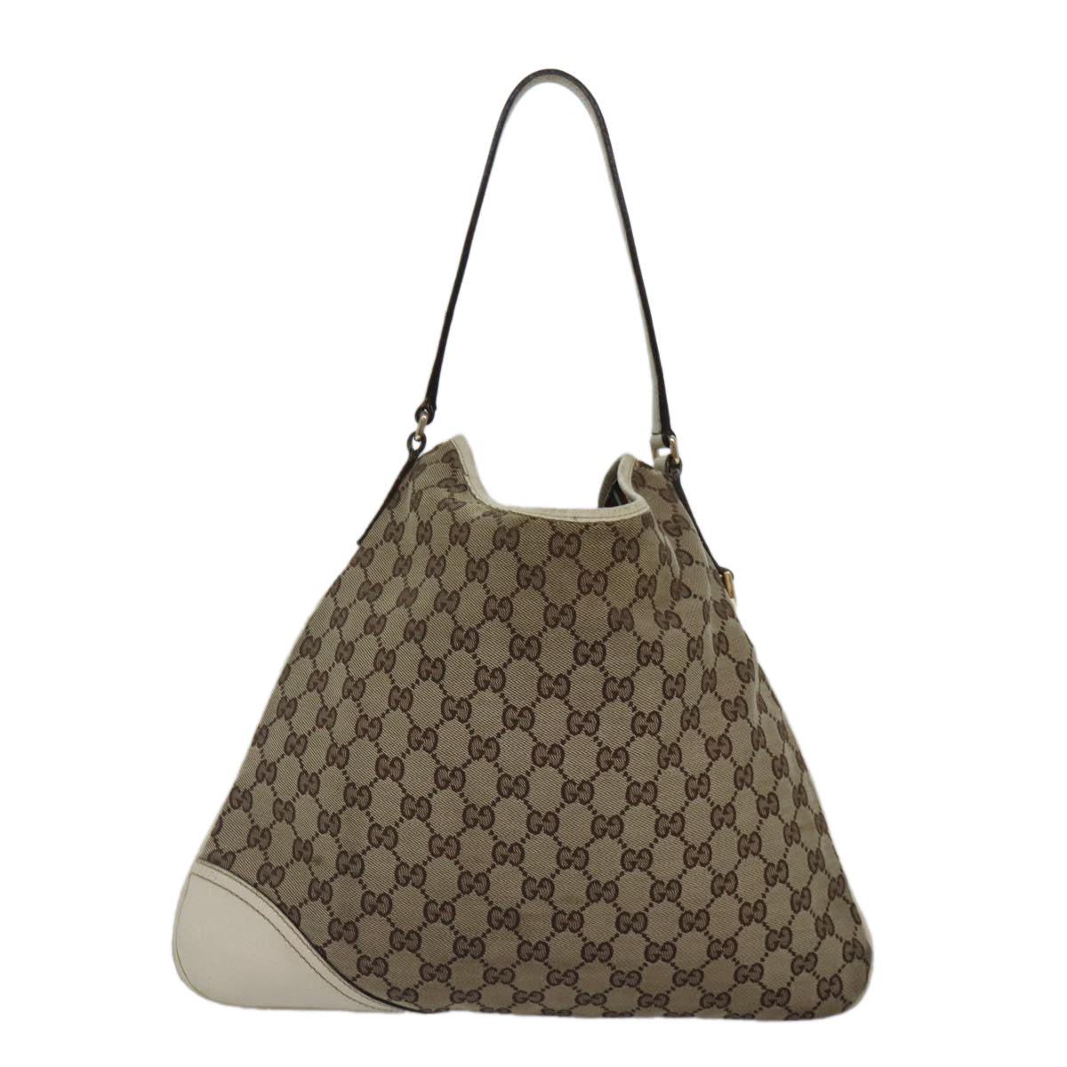GUCCI GG Canvas Shoulder Bag Beige Gold 169947 Auth bs17560
