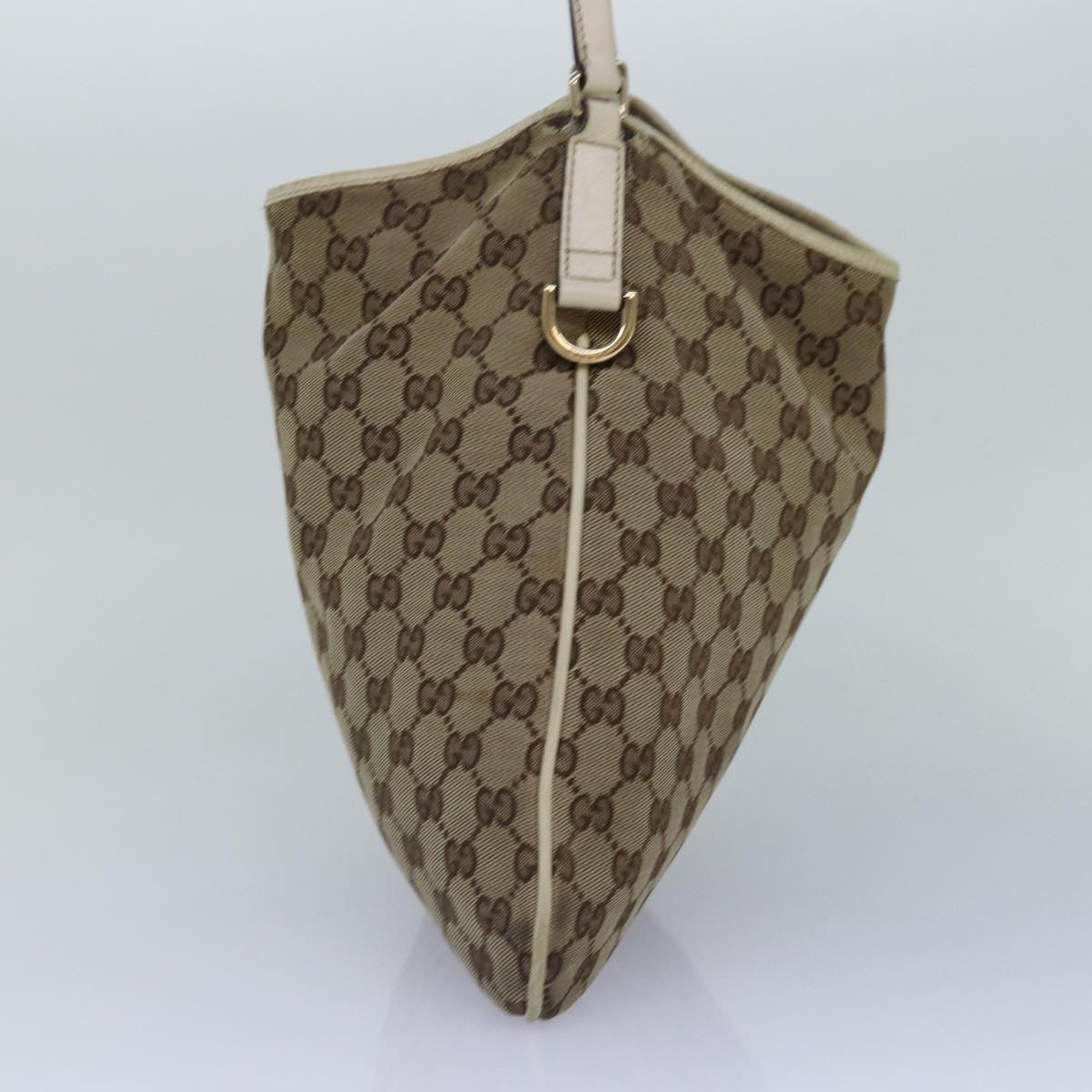 GUCCI GG Canvas Shoulder Bag Beige Gold 169947 Auth bs17560