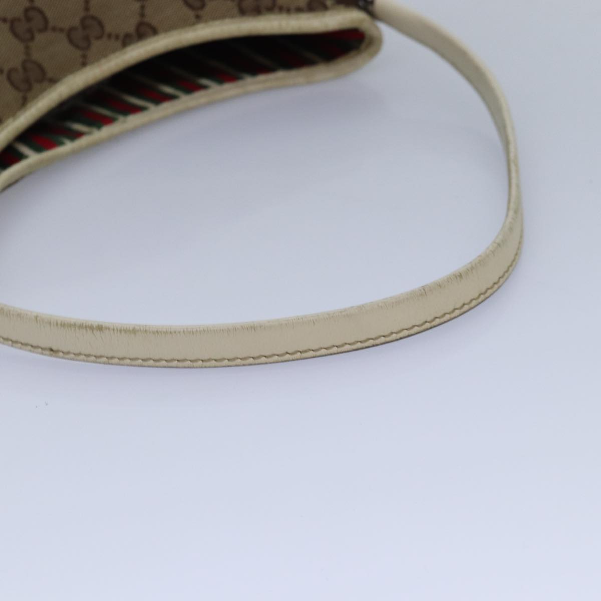 GUCCI GG Canvas Shoulder Bag Beige Gold 169947 Auth bs17560