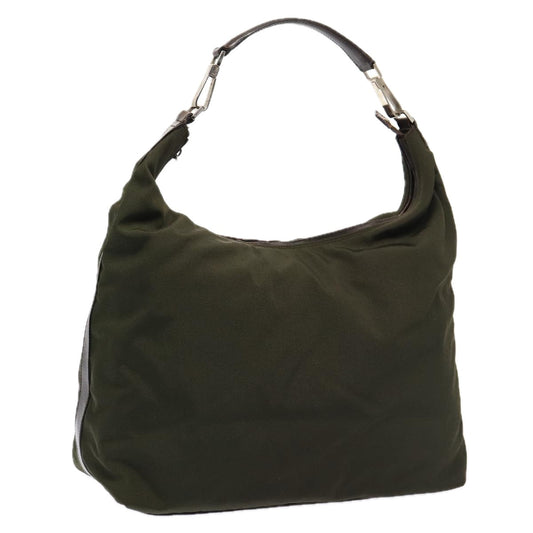 GUCCI Shoulder Bag Nylon Green Silver Auth bs17713