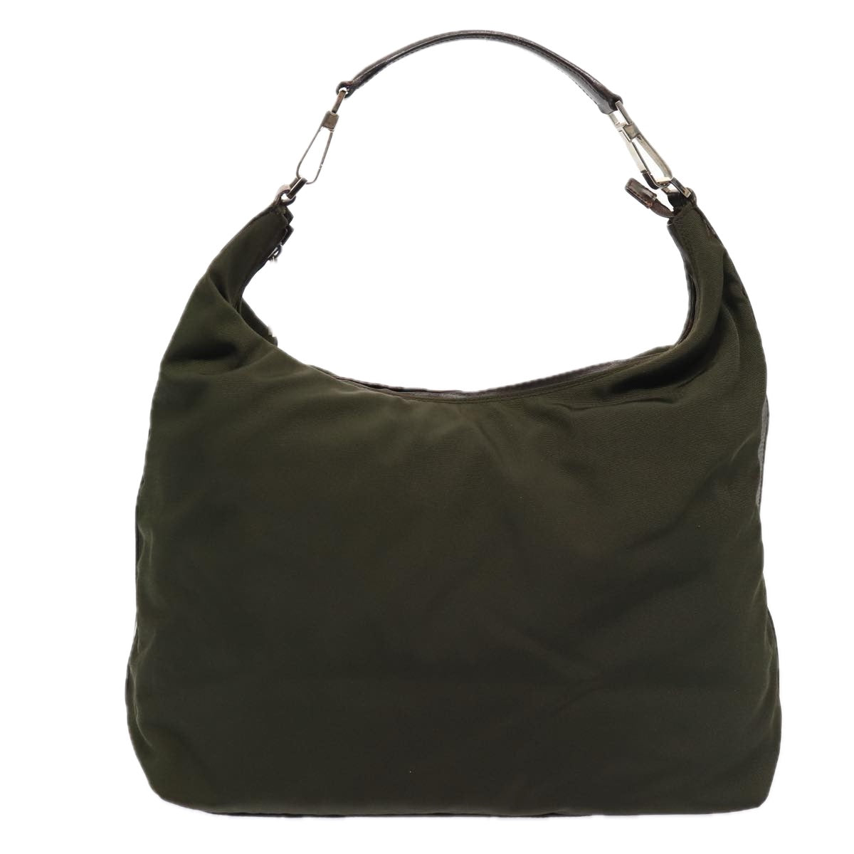 GUCCI Shoulder Bag Nylon Green Silver Auth bs17713