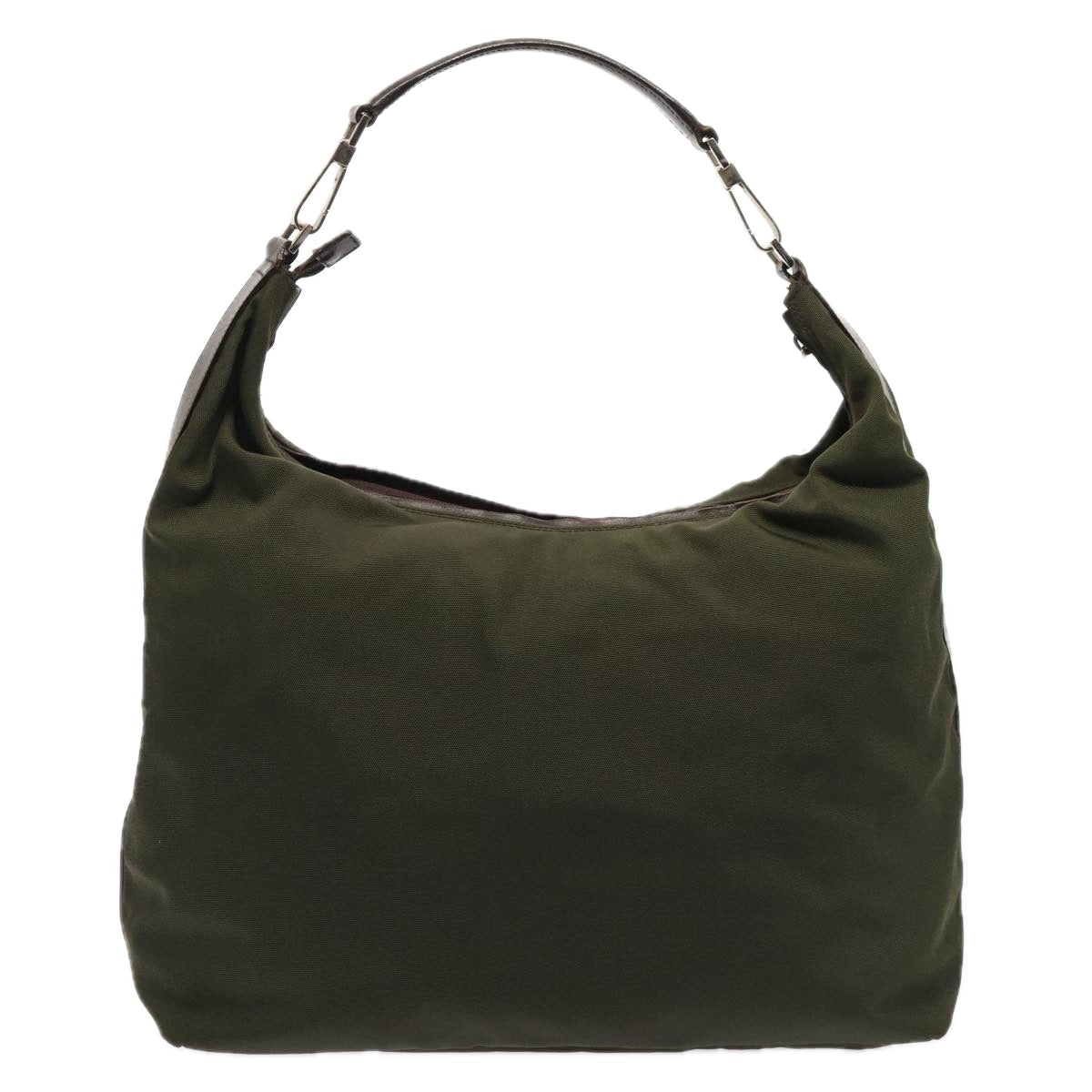 GUCCI Shoulder Bag Nylon Green Silver Auth bs17713