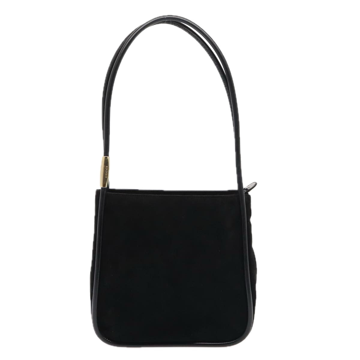 GUCCI Shoulder Bag Suede Black Gold 000 2855 0550 0 Auth bs17714
