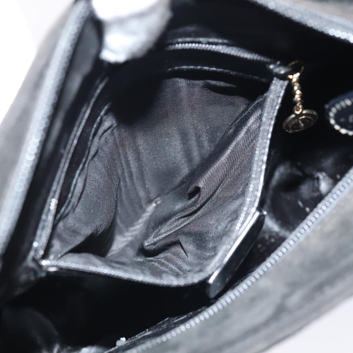 GUCCI Shoulder Bag Suede Black Gold 000 2855 0550 0 Auth bs17714