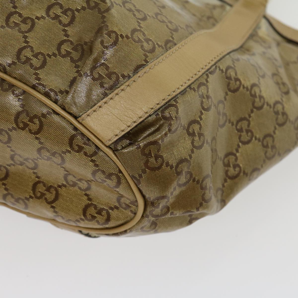 GUCCI GG Canvas Tote Bag Beige Gold 211983204991  bs1798