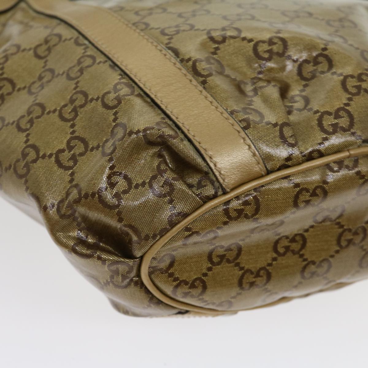 GUCCI GG Canvas Tote Bag Beige Gold 211983204991  bs1798