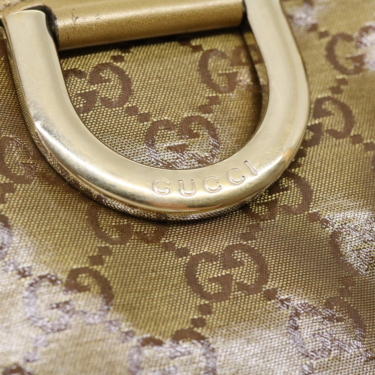 GUCCI GG Canvas Tote Bag Beige Gold 211983204991  bs1798