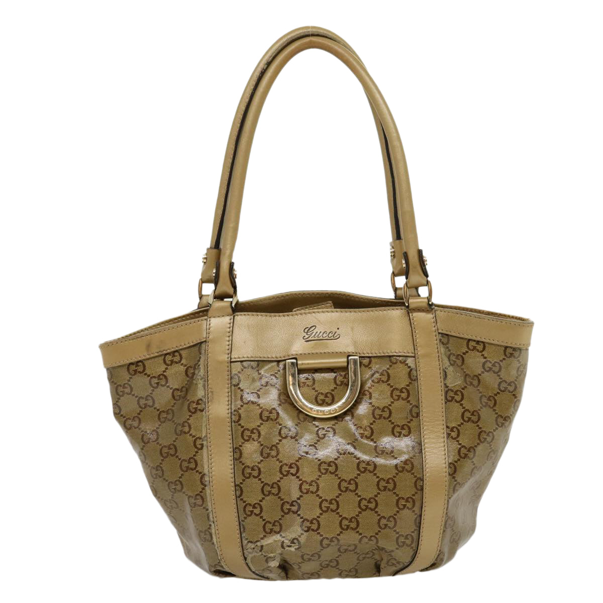 GUCCI GG Canvas Tote Bag Beige Gold 211983204991  bs1798