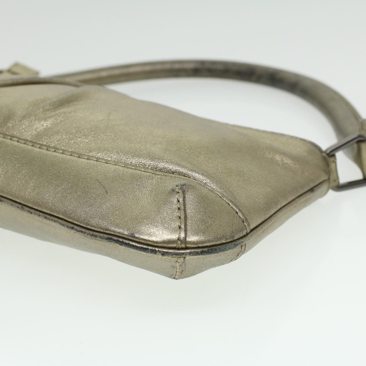 Burberry Shoulder Bag Leather Gold Auth bs3699