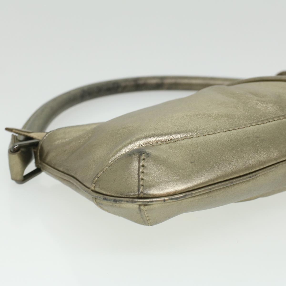 Burberry Shoulder Bag Leather Gold Auth bs3699