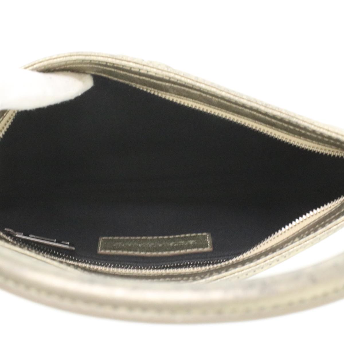 Burberry Shoulder Bag Leather Gold Auth bs3699