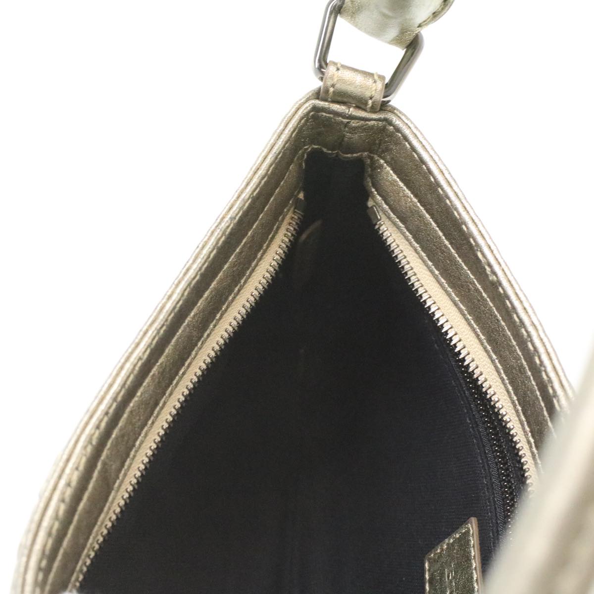 Burberry Shoulder Bag Leather Gold Auth bs3699