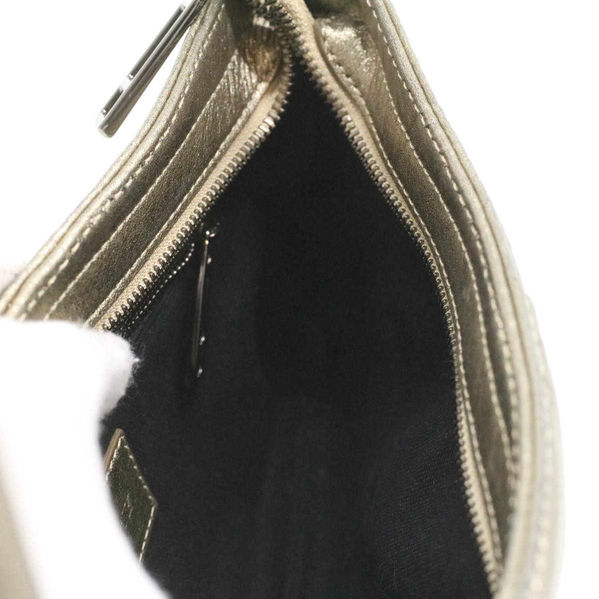 Burberry Shoulder Bag Leather Gold Auth bs3699