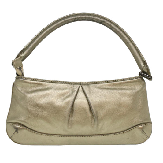 Burberry Shoulder Bag Leather Gold Auth bs3699