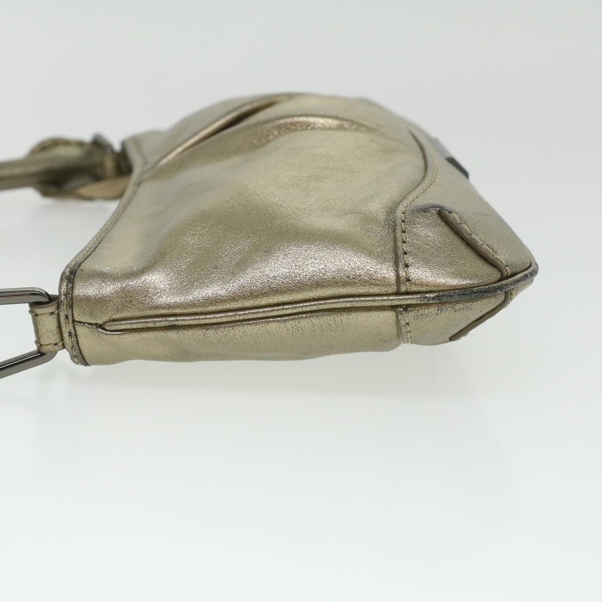 Burberry Shoulder Bag Leather Gold Auth bs3699