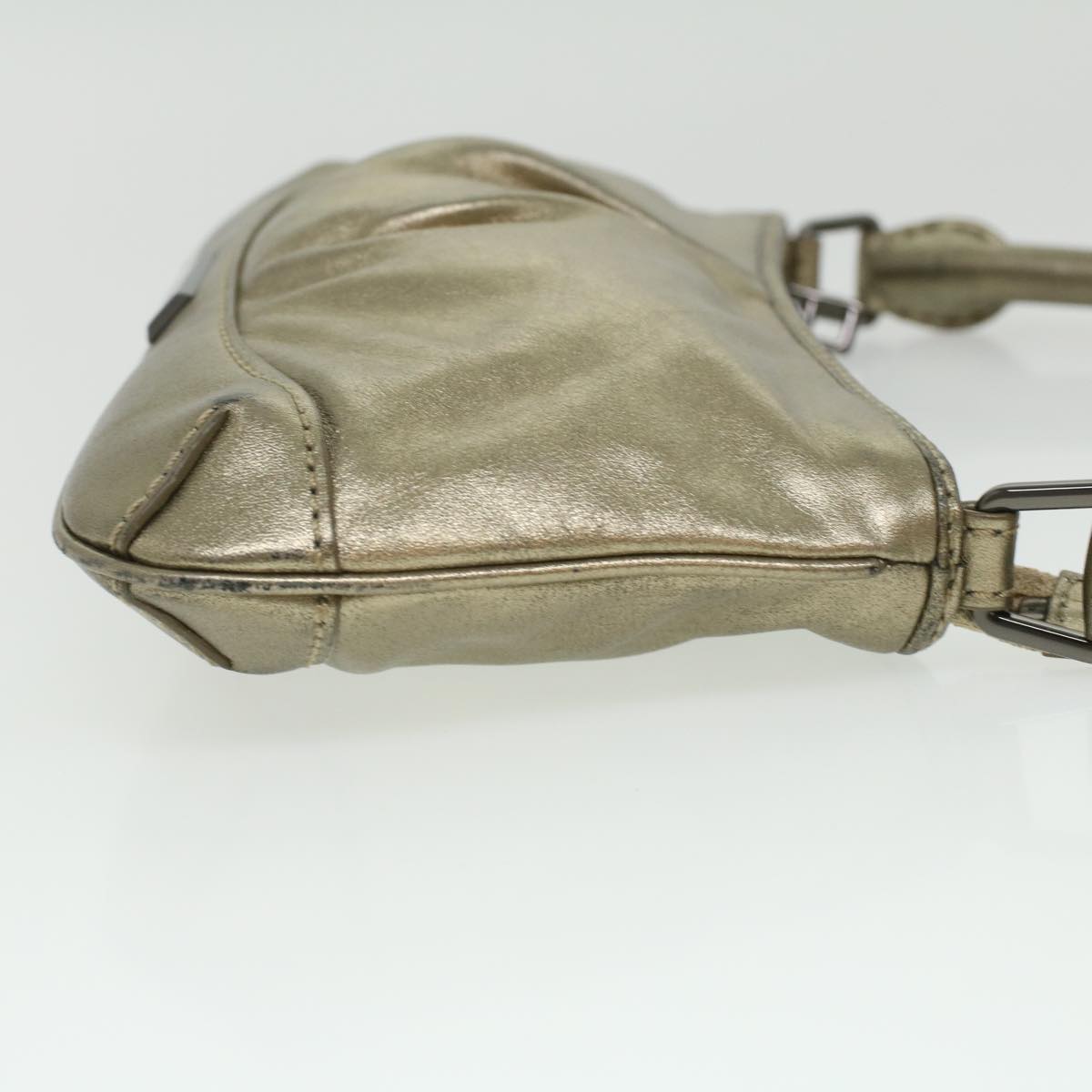 Burberry Shoulder Bag Leather Gold Auth bs3699