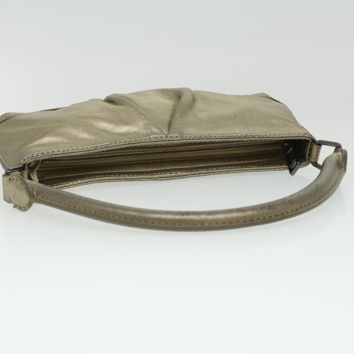 Burberry Shoulder Bag Leather Gold Auth bs3699
