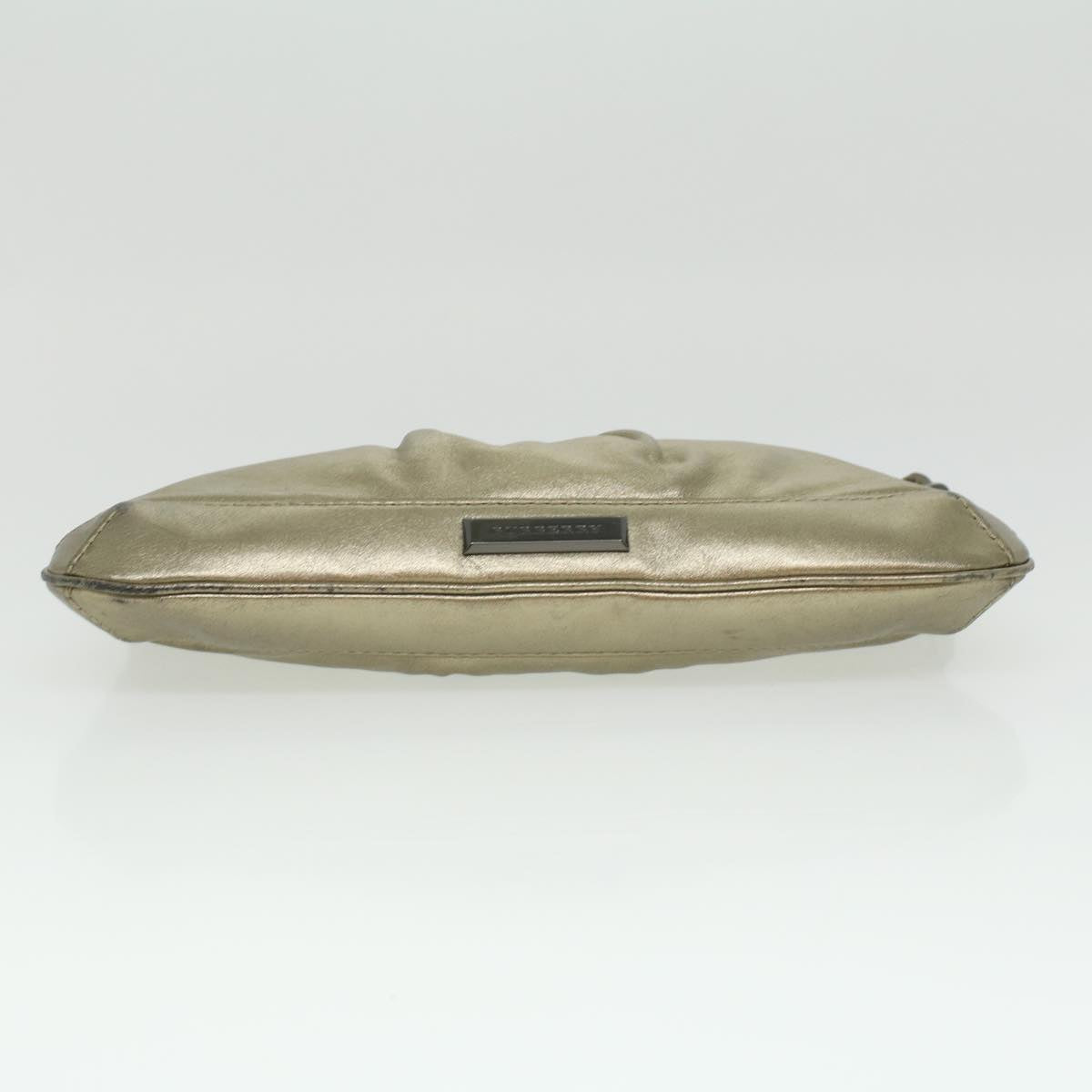 Burberry Shoulder Bag Leather Gold Auth bs3699