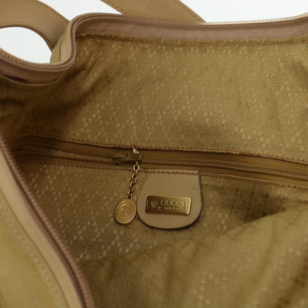 GUCCI Shoulder Bag Leather Beige  bs5660