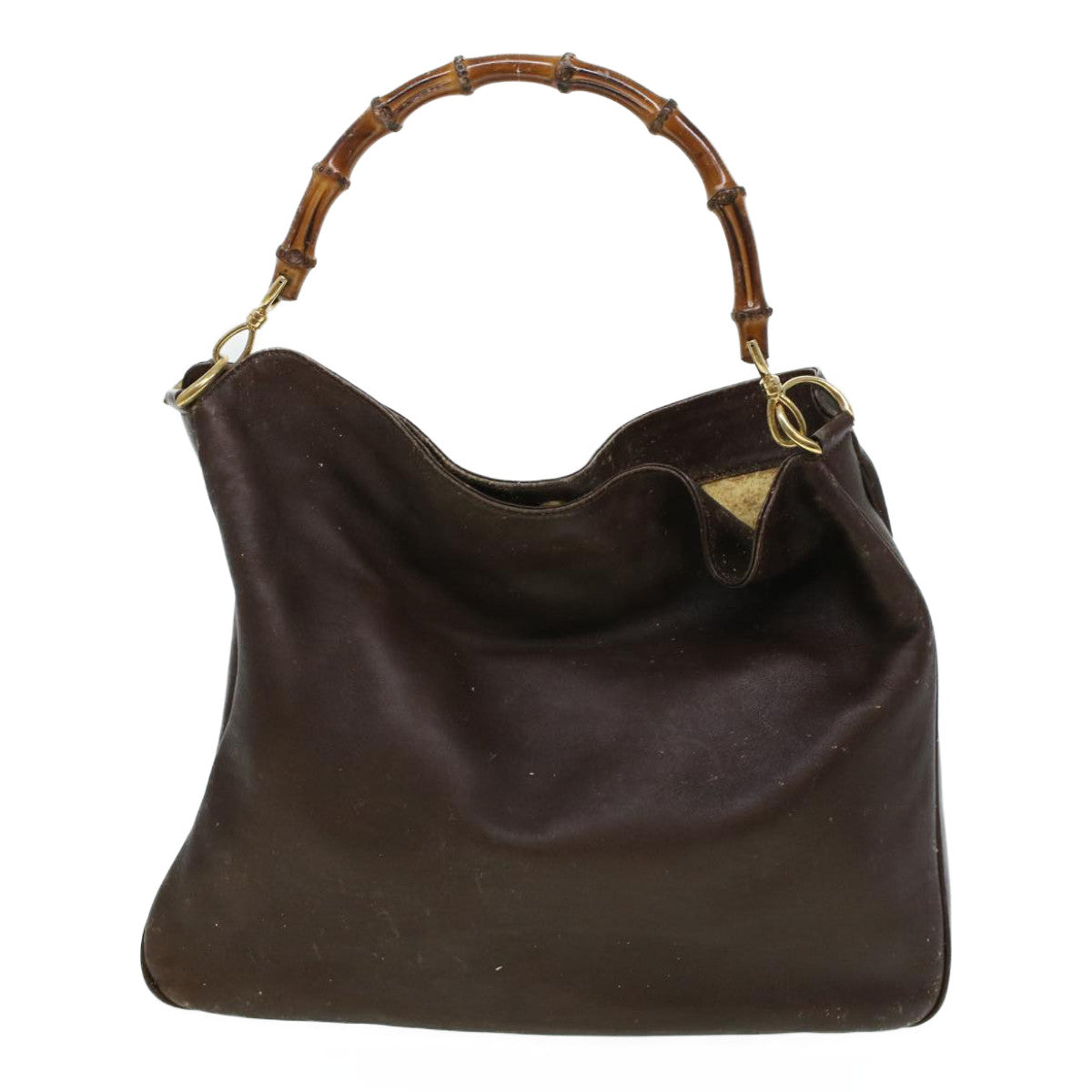 GUCCI Bamboo Shoulder Bag Leather 2way Brown  bs6148