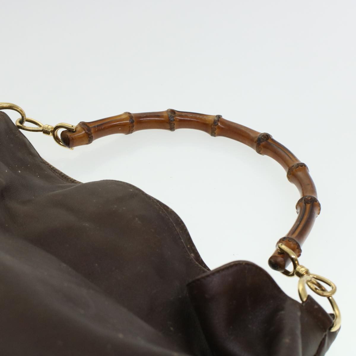 GUCCI Bamboo Shoulder Bag Leather 2way Brown  bs6148