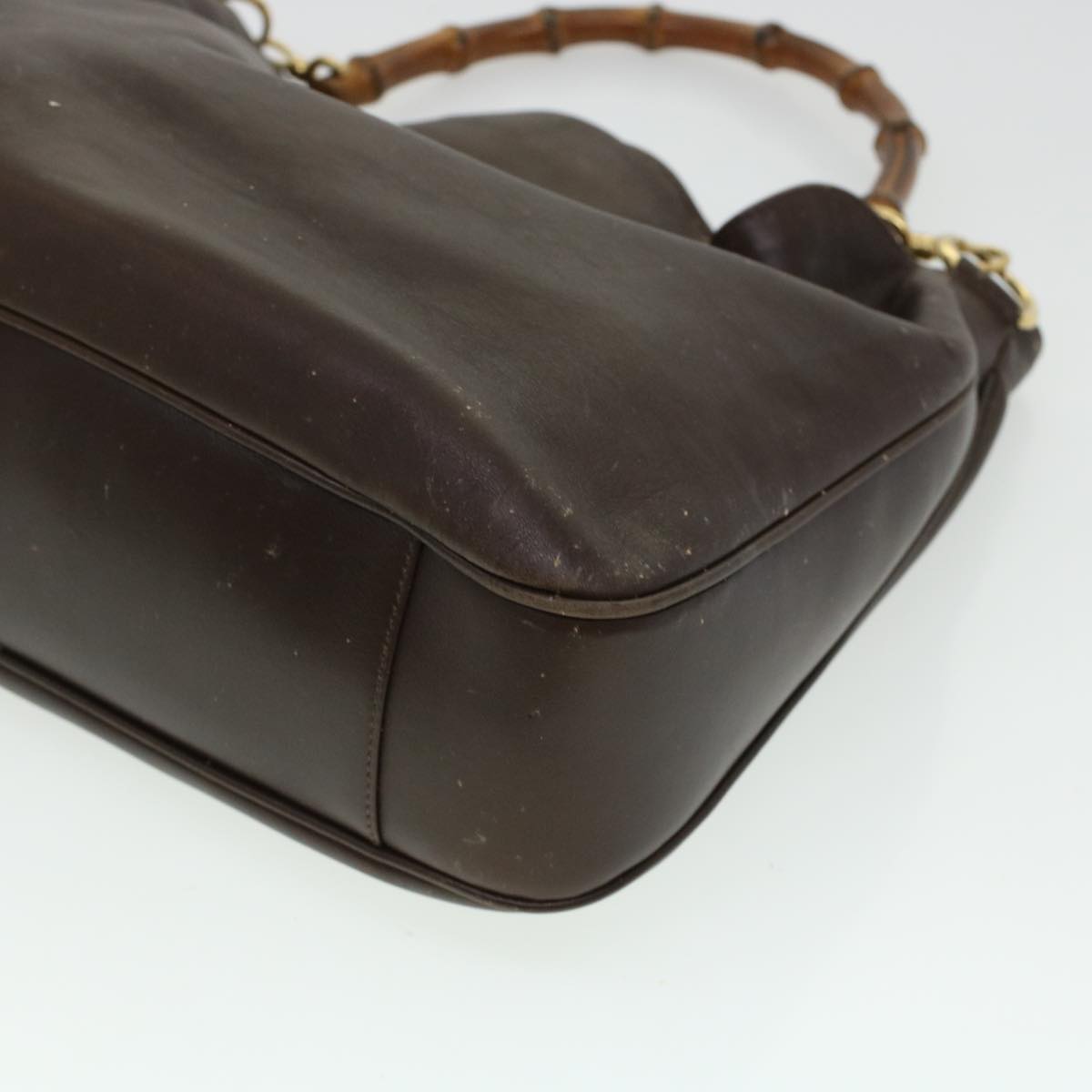 GUCCI Bamboo Shoulder Bag Leather 2way Brown  bs6148