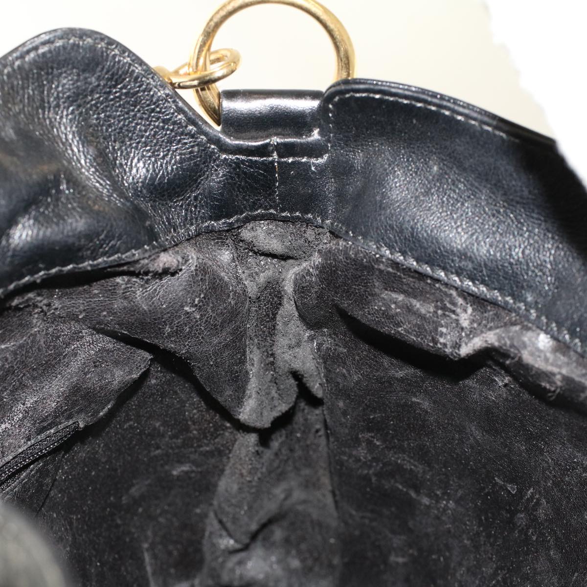 GUCCI Bamboo Shoulder Bag Leather Black 0011638  bs6460