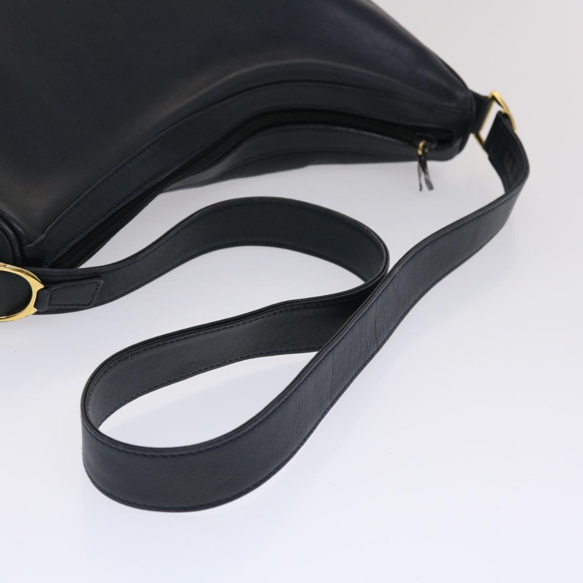 GUCCI Shoulder Bag Leather Navy  bs6472