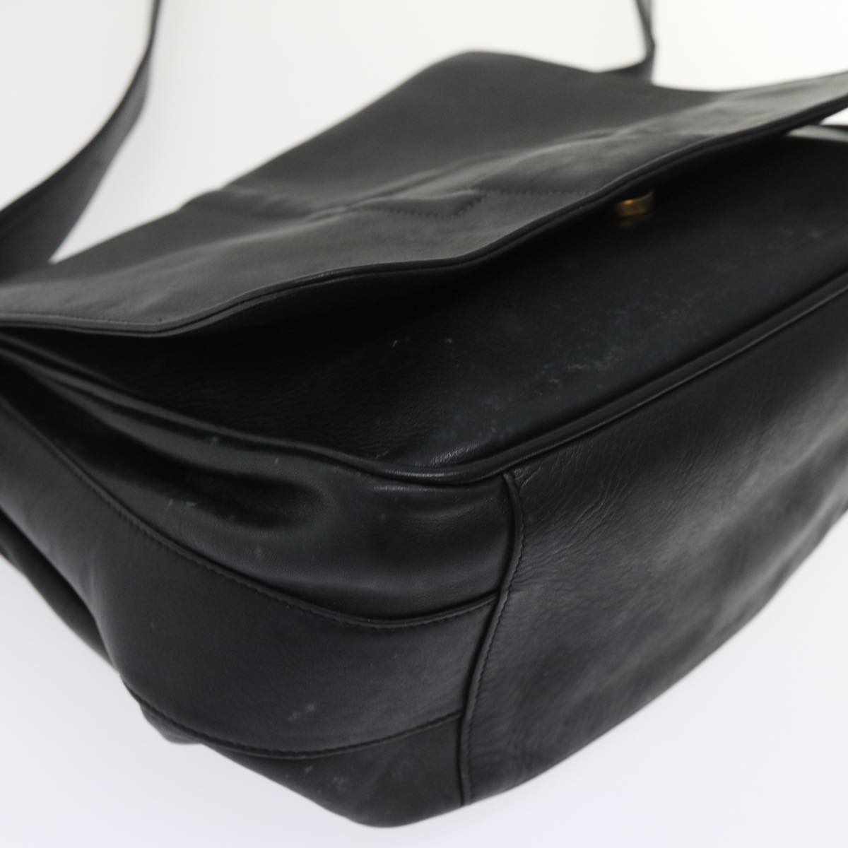 GUCCI Shoulder Bag Leather Black  bs6638