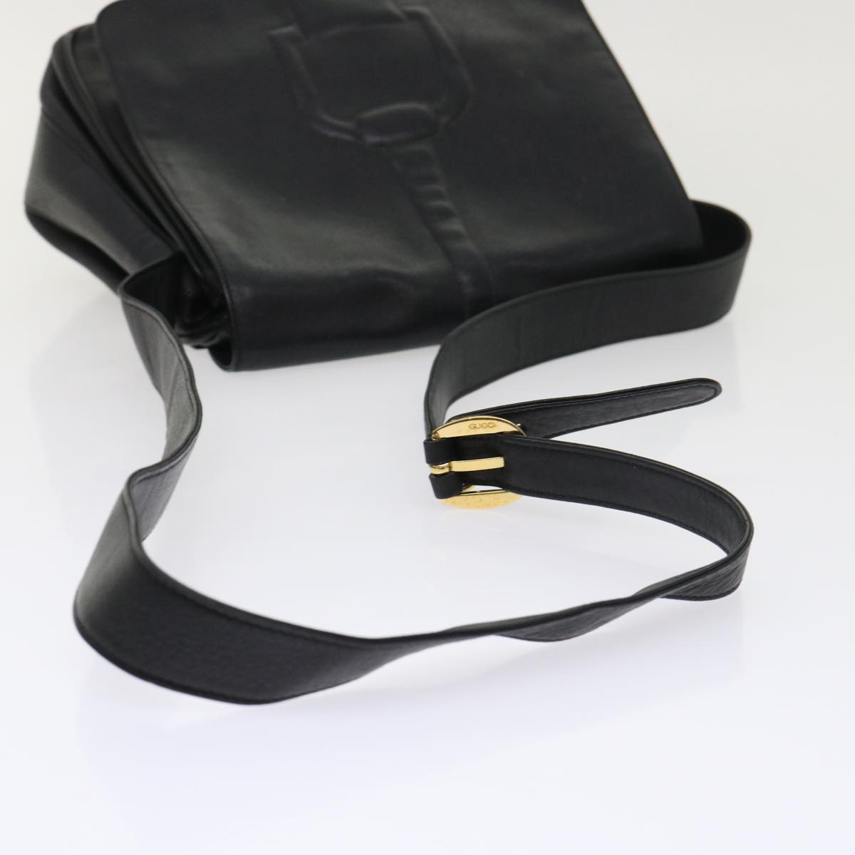 GUCCI Shoulder Bag Leather Black  bs6638