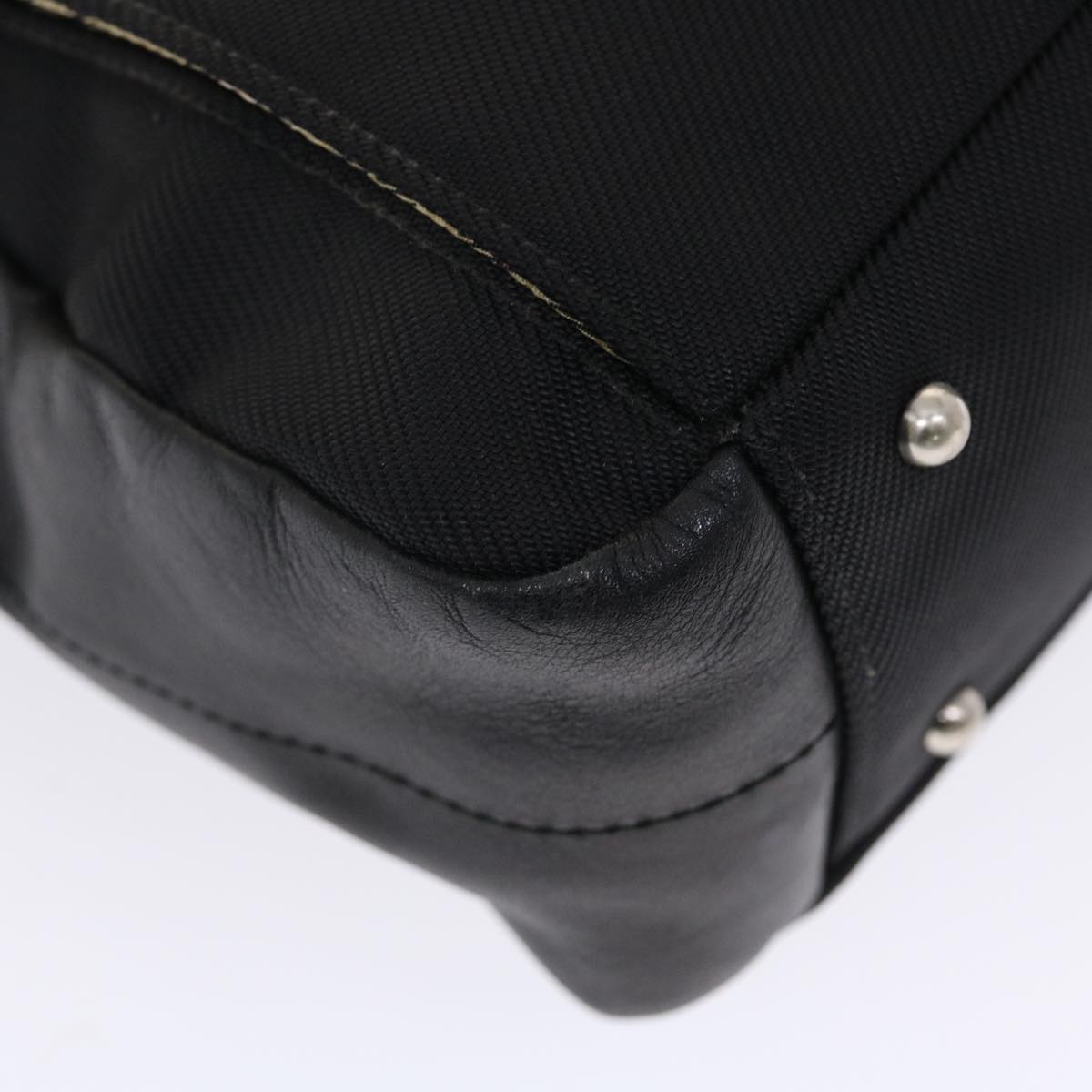 Burberry Shoulder Bag Canvas Leather 2way Black Auth bs6876