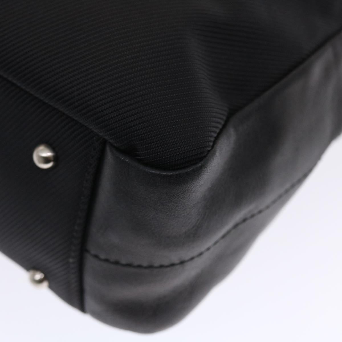 Burberry Shoulder Bag Canvas Leather 2way Black Auth bs6876