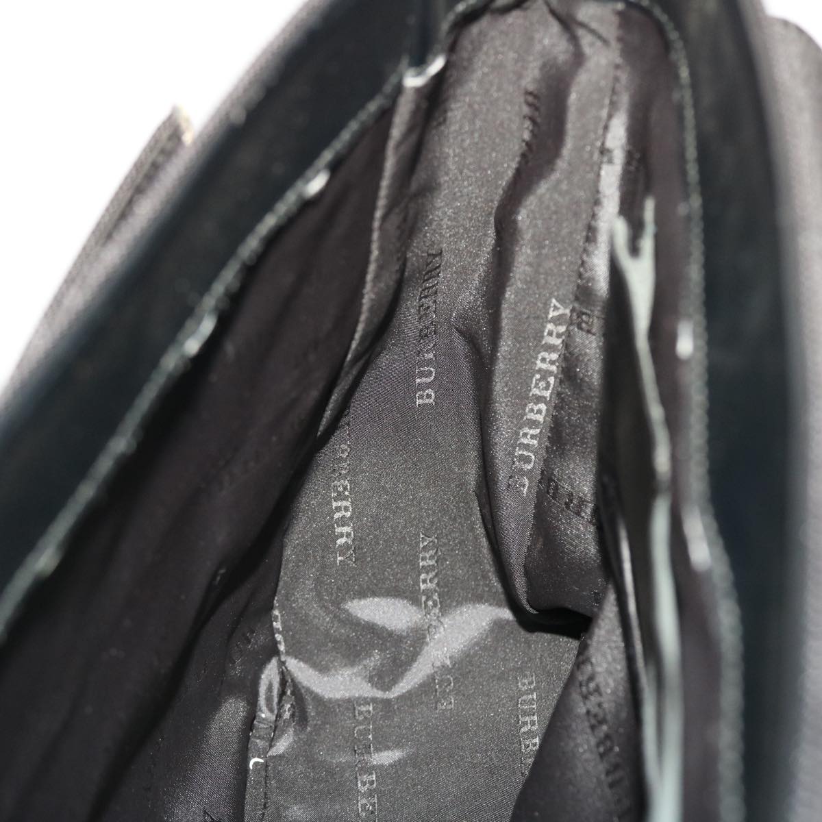 Burberry Shoulder Bag Canvas Leather 2way Black Auth bs6876