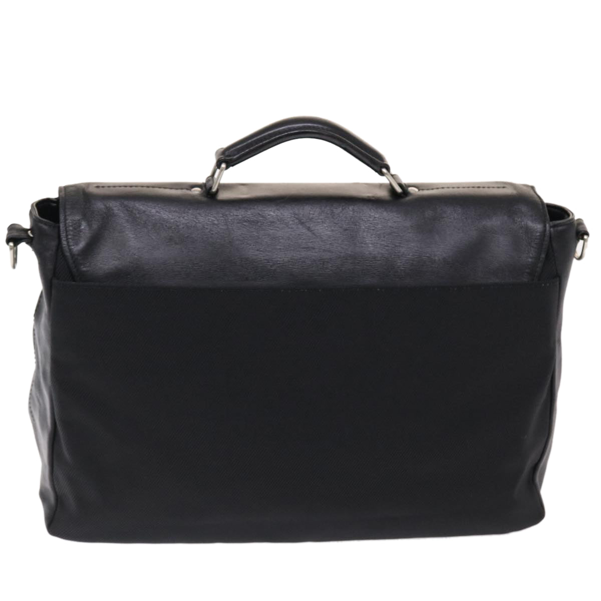 Burberry Shoulder Bag Canvas Leather 2way Black Auth bs6876